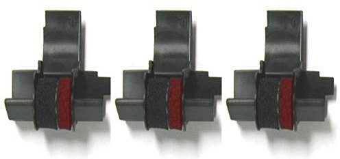 Compumatic Tintenroller für Taschenrechner, Schwarz / Rot, IR-40T, für Casio HR-100TM, Casio HR-150TM und mehr, 3er-Pack