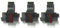 Compumatic Tintenroller für Taschenrechner, Schwarz / Rot, IR-40T, für Casio HR-100TM, Casio HR-150TM und mehr, 3er-Pack