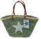 Antonio Flechttasche mit Stern - Grün, Unisex-Erwachsene, Large, Naturmaterial, TOTE_BAG
