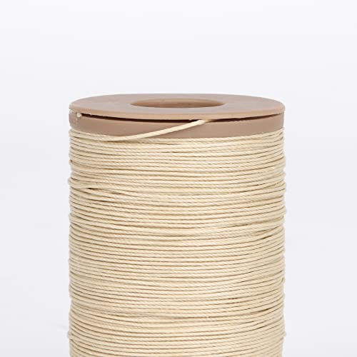 CNBTR 100m Naturleinen Runde Gewachste Fadenschnur 0.55mm Hat für DIY Handarbeit Beige