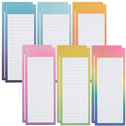 To-Do-List-Notizblock - 12er-Pack Magnet-Notizblöcke, Magnet-Notizblock zum Einkaufen, Aufgabenlisten, Erinnerungen, Hausarbeiten, 6 verschiedene Aquarell-Designs, 60 Blatt pro Block