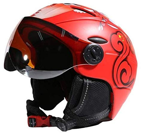 Heemtle 2-in-1-Visier Ski Snowboardhelm Abnehmbare Schneemaske Anti-Fog Anti-UV-Schutzbrille Integriertes Schutzschild Geringes Gewicht Erwachsene Männer/Frauen 5 Farben Optional (M/L/XL)