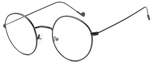 NAVARCH Brillenfassung Vintage Unisex Metall Frame Runde Brille Retro Metall Klare Linse Brille, Schwarz, Golden, Silbern Farbe Brillen Ohne Sehstärke