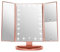 Infitrans Miroir avec lumière, miroirs de table avec écran tactile Tri-Fold, grossissement 1 x / 2 x / 3 x et chargeur USB ou sans fil, lumière LED réglable à 180 ° pour le bureau de voyage (rose