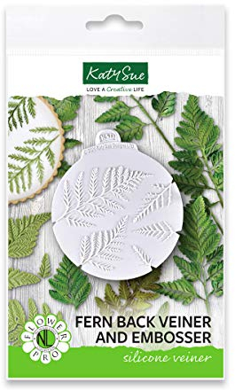 Flower Pro Fern Back Veiner/Embosser Silicone Mould for Cake Decorating & Craft by Katy Sue - Designed to Complement The Flower Pro Ferns Mould (for Purchase Separately)