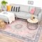 FRAAI | Home & Living Teppich Vintage - Lily Medaillon Rosa - Baumwolle, Polyester - Flachgewebe - Vintage - Wohnzimmer, Esszimmer, Schlafzimmer - Carpet