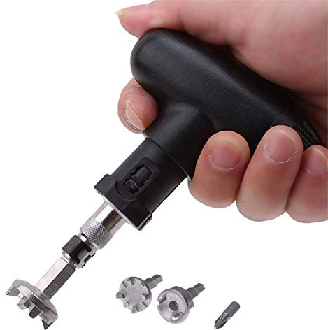 AXKAL Golf Spike Wrench Remover Tool Cleat Shoes Value Pack, Golf Spikes Ripper Stainless Steel Accessories Ratchet Handle Wrench Tool (1 Pack-Black)