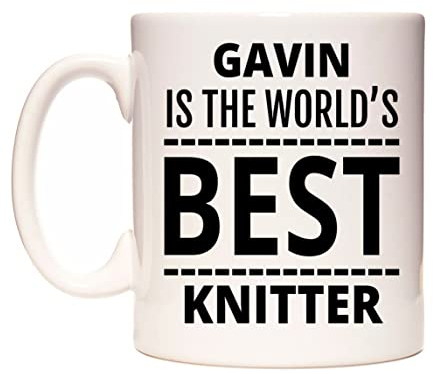 WeDoMugs Gavin is The World's Best Knitter Ceramic 11oz Coffee Mug