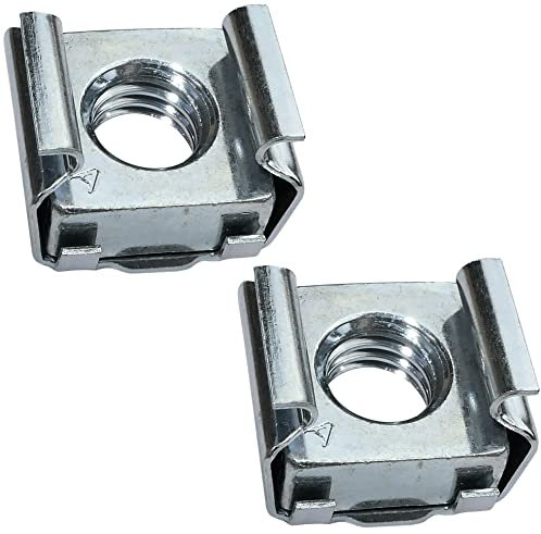 AERZETIX - C49672 - Set di 2 Dadi ingabbiati quadrati - M8 - in acciaio al carbonio zincato - per lamiera - fissaggio a parete