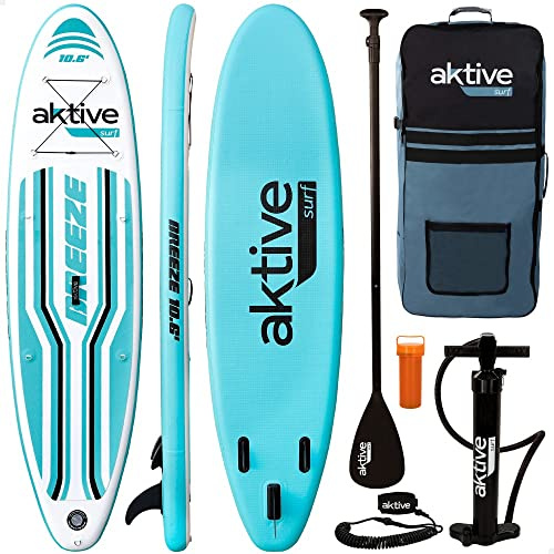 Tabla Paddle Surf AKTIVE Hinchable Antideslizante | Ultrarresistente, Ligera y Estable | Incluye hinchador, Remo, Aleta y Kit de reparación