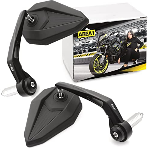 Area1 Motorrad Spiegel Lenkerendenspiegel CNC kompatibel mit Vulcan S 650, Performance, Light Tourer, Sport, Cafe (V55)