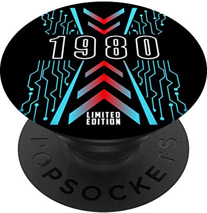 Birthday Year 1980 Limited Edition Gaming Gift Nerd Computer PopSockets Swappable PopGrip