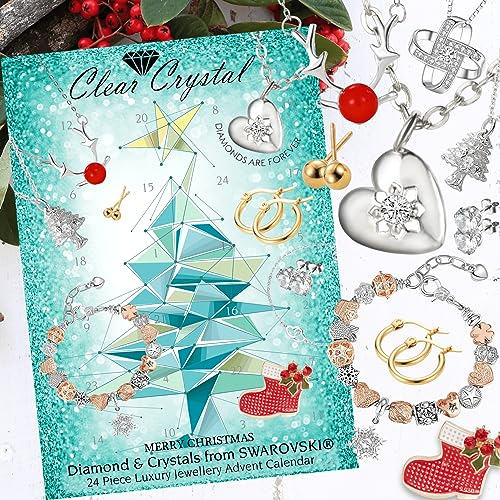 Diamant & Kristall Schmuck Adventskalender von Clear Crystal Teal Green