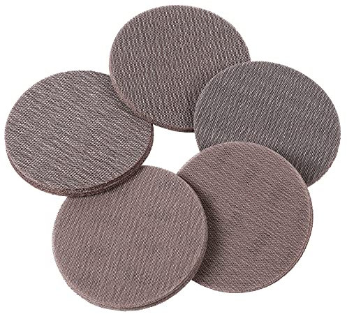 UPWOOD 50PCS 150mm 6 Inch Mesh Sanding Discs 80 120 180 240 320 Grit Hook & Loop, Dust Free Anti-Blocking Net Sandpaper Sheets for Car Body, Wood, Metal, Plastic, Paint, Adapts to All 150 mm Sander