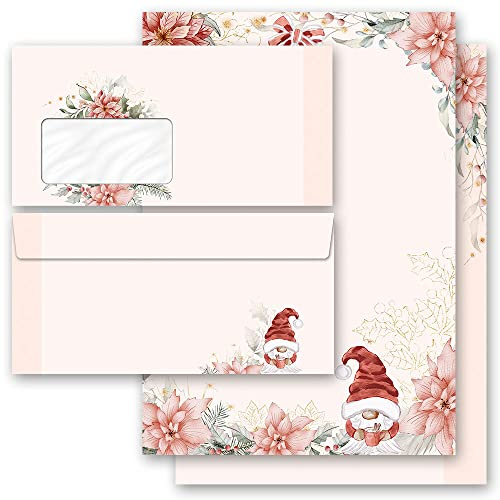 Briefpapier Sets Motivpapier Weihnachten, WEIHNACHTSMÄRCHEN 100 Blatt Briefpapier + 100 passende Briefumschläge DIN LANG mit Fenster