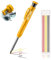NETUME Crayon Chantier Professionnel Solide et Extensible, Avec 7 Mines, Taille Mine, Pour Menuisier Bricolage Dessin Tracer Gras Bois Métal Béton Carrelage Charpentier