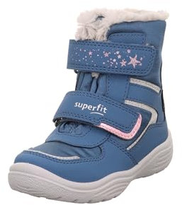 Superfit Mädchen Crystal Schneestiefel, Blau Grau 8020, 35 EU Schmal
