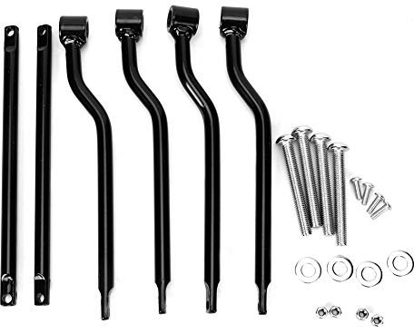 Psytfei Motorrad Seitentaschen Halterung Motorrad Seite Tasche Gepäcktaschen Satteltasche Stützstangen Halterung Kit Eisen Satteltaschenhalterung Schwarz
