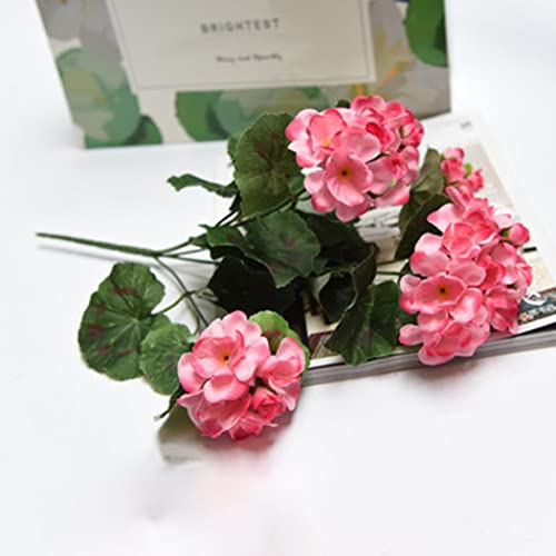 HXSCOO Künstliche Geranie, Rot, Rosa, Blumen, Pflanze, künstliche Blume, Hochzeit, Party, Heimdekoration, Fotografie-Set, Blumenarrangement (Color : pink)