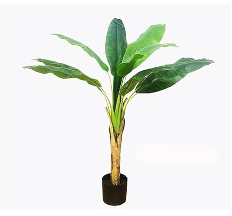 Pflanzen Großer künstlicher Bananenbaum im Topf, Simulation von Bonsai, tropischen, gefälschten Grünpflanzen, Landschaftsbau, Hotel, Büro, Haus Dekor (Size : 120cm)