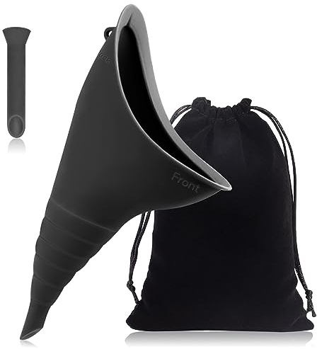 Tpubmity Portatif Urinoir Femme, Pisse Debout pour Femme, Urinelle réutilisable pour Camping, Voyage,Randonnée (Noir)