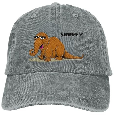 VIDOJI Baseballkappe Snuffleupagus Merch Unisex-Stil Lässig Distressed Gewaschene Sesamstraße Snapback Cap Geschenk
