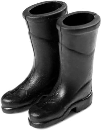 1 Paar Schwarze Miniatur Regenstiefel 1:12 Kunststoff Regenschuhe Puppenhaus Zubehör Schwarz Puppe Stiefel Niedlich Mini Zubehör