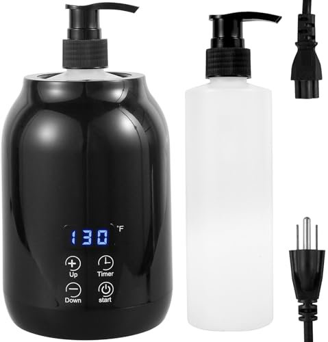 FALESOUL Oil Warmer for Massage, Massage Lotion Warmer Dispenser, Body Oils Heater for Spa, Salon and Barber Shops, with 2 Oil Bottle Dispenser, Temperature Adjustable