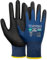 KAYGO 3 Paar Arbeitshandschuhe mit Grip Noppen für Anti-Rutsch Griff, KG19N, Nitril beschichtet Leicht Ölbestandig, Nylon Schutzshandschuhe für Arbeit, Auto, Lager (Navy Blau, L, Gr 9)