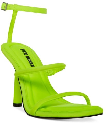 Steve Madden Briella - Tacones de punta cuadrada con correa al tobillo para mujer, Lima, 42 EU