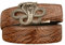 AGUTALITHIC Herren Gürtel Ratsche Automatik Guertel Für Männer 35mm Breit Ledergürtel Mit Automatikschließe Silberne Schlange Dekor-skulptur(110cm/43, Brown)