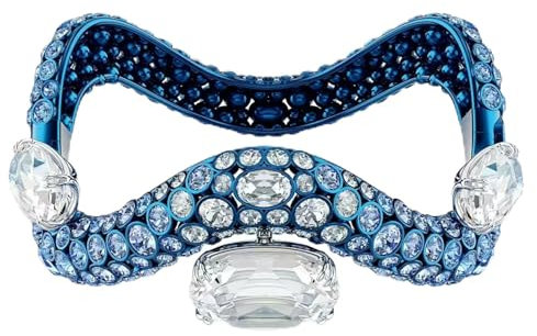 Swarovski Sublima Damen-Armreif mit blauem Finish, gemischte Schliffe, 5,8 x 5,2 cm, Blau, 5.8 cm x 5.2 cm, Kristall, Kein Edelstein