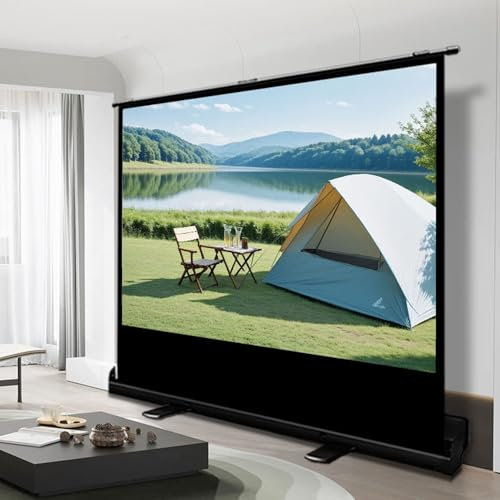 ZYXQQJ Manual Pull Up Projection Screen, Floor Standing Projector Screen, Retractable Video Projection Screen, 16:9-60inch 4:3-60inch(4:3)