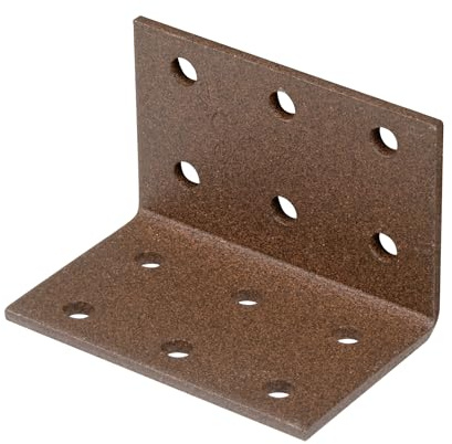 Alberts 822378 DURAVIS® Lochplattenwinkel | rostbraun duplexbeschichtet | Größe 40 x 40 x 60 mm | 50er Set