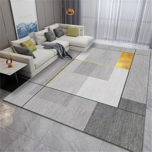 RUGMRZ Tapis D' Entrée Carreau Ciment de Balcon au Design géométrique Gris Non décoloré Isolation phonique déformante Enfant Garcon 70X140cm