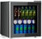 GOPLUS Nevera Pequeña 46 L, Mini Refrigerador con Puerta de Cristal 60 Latas, Estantes Ajustable Extraíbles, Temperatura Ajustable 4-16°C, Mini Bar de Bebidas para Habitación Coche Oficina Bar