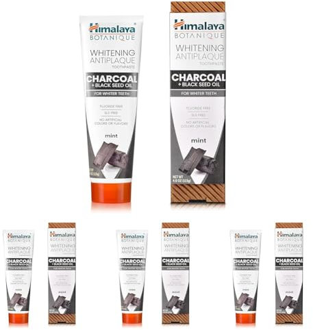 Himalaya, Whitening Antiplaque Toothpaste, Charcoal + Black Seed Oil, Mint, 4.0 oz (113 g) (Packung mit 4)