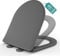 MEEJEE WC Sitz D Form, Toilettendeckel mit Absenkautomatik, Klodeckel Grau, Soft Close Toilettenbrille, WC Deckel Universal Kompatibel, Klobrille aus Duroplast, Familien Toilettensitz, Klositz