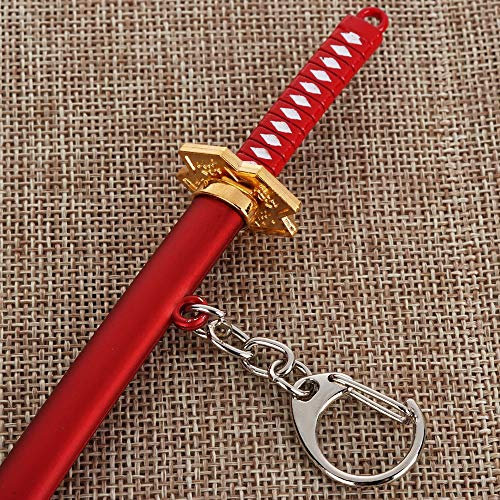 TQVLNMCR Niedlicher Mini-Anime-Metalllegierungsschmuck Katana-Schnalle Spielmodell Sabre Samurai-Schwert Schlüsselanhänger Scheide Schlüsselanhänger