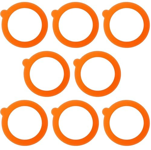 8Pcs Replacement Silicone Seals Compatible with Kilner Jars, Airtight Silicone Food Storage Seals, Durable & Reusable Preserving Seals for Jams, Pickles, & Fruits