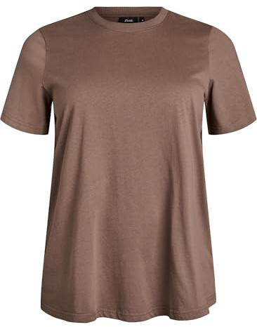 Zizzi Damen Große Größen T-Shirt Baumwolle Kurze Ärmel Größe Gr XL Morel