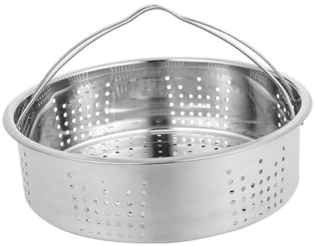 FONDOTIN in Acciaio 304 con Manici Portatile a Vapore Rotondo per Cottura Veloce Leggero e Facile da Pulire Adatto per Pentole e Cottura