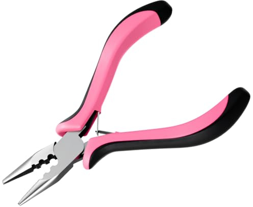 Haarverlängerungs Zange 3 Loch Haar für Micro Nanoring Microrings Extensions Haarverlängerung Mini Hair Microring Zubehör Bonding Rosa für Friseure Und Diy Haarverlängerungen