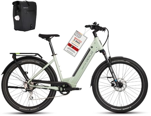 DERUIZ Quartz SUV E-Bike 27,5 Zoll Tiefeinsteiger Damen & Herren StVZO | 250W Heckmotor 55 Nm, 48V 644Wh Akku bis 160 km, Shimano 8-Gang, hydraulische Scheibenbremsen, RH 46 cm