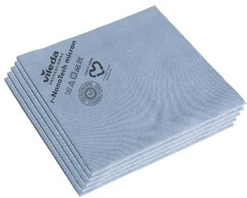 Vileda Profesional Bayetas NanoTech micro (Pack 5 uds) Azul - Efecto antibacteriano (128601)