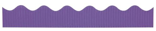 Pacon Bordette Deep Purple, 2.25 x 50m, 6 Rolls, Display Rolls, For Schools and Home Schooling | Solid Color Decorative Classroom Border, Scalloped Bulletin Board Trimmer