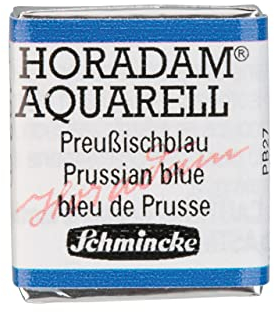 Schmincke - HORADAM® AQUARELL - aquarelle d'artiste très fine, 492 bleu de Prusse, 14 492 044, 1/2 godet