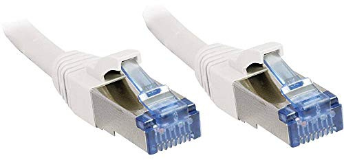 LINDY 47193 - Ethernet-, Patch- und Netzwerkkabel (RJ45-Anschlüsse), Cat.6A S/FTP PIMF - 500MHz unterstütztes Band - Ideal für Gigabit/LAN-Netzwerke, Router/Modem, Switch, Blau/Weiß - 1.5 Meter