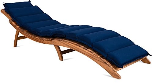 Detex® Liegenauflage Blau Wasserabweisend inkl. Kopfkissen 55% Baumwolle 30° Maschinenwaschbar Auflage Sonnenliege Garten Balkon Liege Kissen Polster Schwungliege