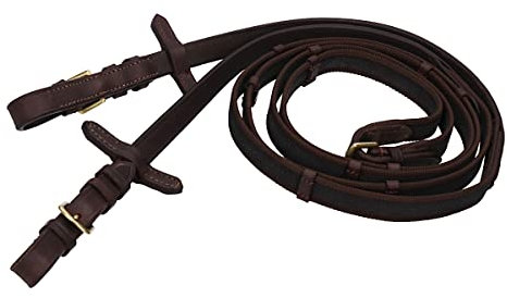 Horka zügel rutschfest mit Anschlägen braun/Gold Pony